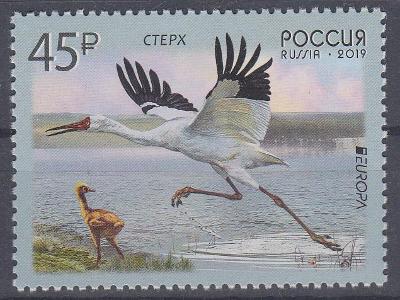 ** Rusko Mi.2654 Europa, ptáci, čáp (Mi€ 4,30)