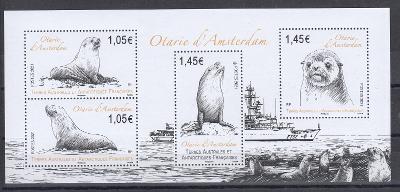 Francouzská Antarktida ** Mi.Bl.84 Lachtani, savci, fauna (Mi€ 11,50)