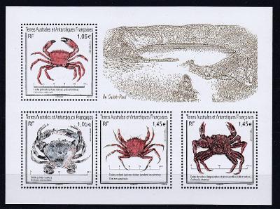 Francouzská Antarktida ** Mi.Bl.86 Krabi, fauna, příroda (Mi€ 11,50)