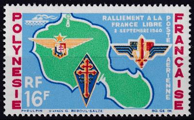 Francouzská Polynésie ** Mi.37 Mapa, osvobození (Mi€ 19)