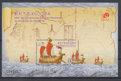 Macao ** Mi.Bl.134 Lodě Zheng He (Mi€ 10)