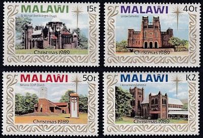 Malawi**  Mi.541-44  Kostely  KOMPLETNÍ !