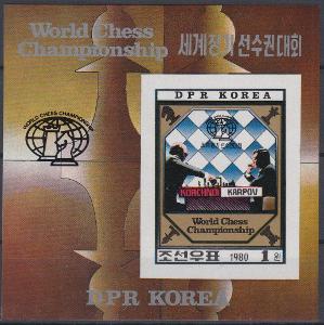 Korea (LDR) ** Mi.Bl.89U Šachy (Mi€ 12)