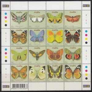 Malta ** Mi.Kl.1217-32 Motýli (katalog Mi€ 7,-)