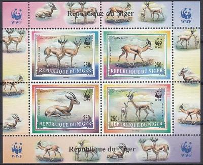 Niger ** Mi.(Bl.)1460-63 Fauna WWF, gazely (Mi€ 10,-)