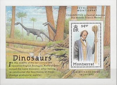 Montserrat ** Mi.Bl.63  Dinosauři - Richard Owen  (Aršík)