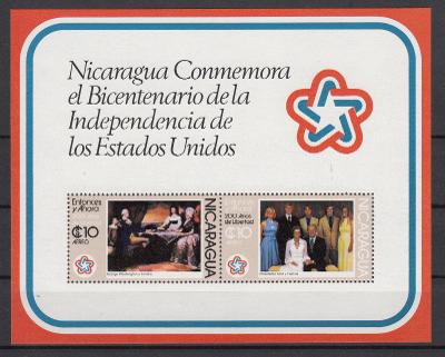 Nikaragua ** Mi.Bl.93 Výročí založení USA