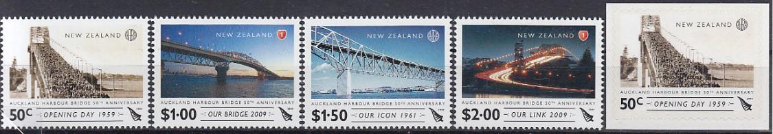 Nový Zéland ** Mi.2587-91 Stavby, mosty (Mi€ 7,80)