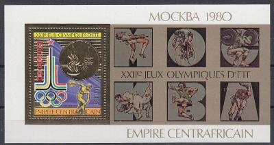 Střední Afrika ** Mi.Bl.65 LoH Moskva, sport, olympiáda (Mi€ 60)