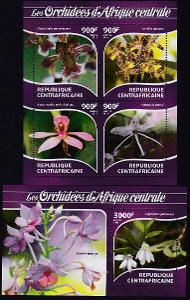 Střední Afrika ** Mi.Kl.5400-03+Bl.1297 Orchideje, flóra (Mi€ 30)