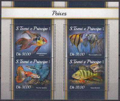 Sv. Tomáš a Princův Ostrov ** Mi.Kl.7523-26 Akvarijní ryby (Mi€ 12,-)