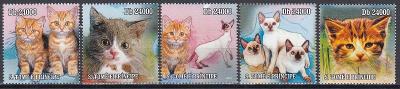 Svatý Tomáš a Princův ostrov ** Mi.4610-14 Kočky, savci (Mi€ 12)