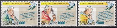 Vatikán ** Mi.1101-03 Cesty papeže Jana Pavla II