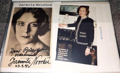 Jarmila Novotná. Originální autogram.