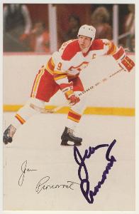 1979-80 Atlanta Flames Jean Pronovost podepsaná klubová pohlednice