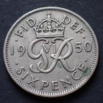 Velká Británie 6 Pence 1950