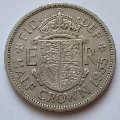 Velká Británie 1/2 Crown 1955