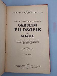 1913*J.Agrippa*Okkultní filosofie neboli magie*okultismus*magie*