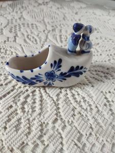 Modrobílá delftska fajáns keramika signatura orig.cislo