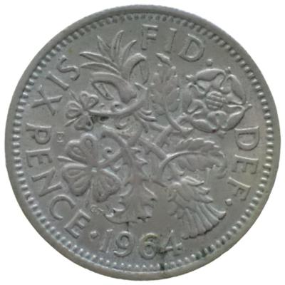 Velká Británie Six Pence 1964