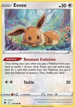 Pokémon karta reverse holo Eevee (ASR 119) Astral Radiance