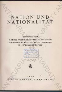 Nation und Nationalität Gottfried Salomon 1927