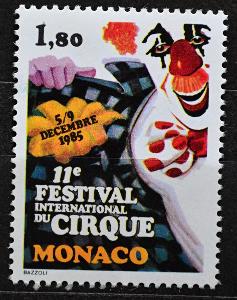 **MONACO,1985. CIRKUS-FESTIVAL MONTE CARLO, Mi.1717, kompl./KT-552T