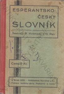 Esperantsko-český slovník R. Hromada Brno 1926