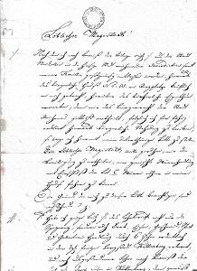 Dopis magistrátu, se signetou  6 kr vydání Pražské, 1826, K. Hora