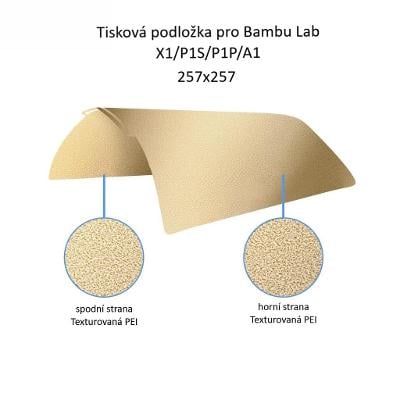 Tisková podložka Bambu Lab 257x257 - Texturovaná PEI (oboustranná)