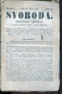 Svoboda. Politický časopis. Ročník I., číslo 1 - 4/1867