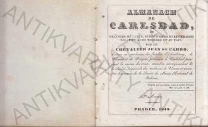 Almanach de Carlsbad 1843 ( Karlovy Vary ) 