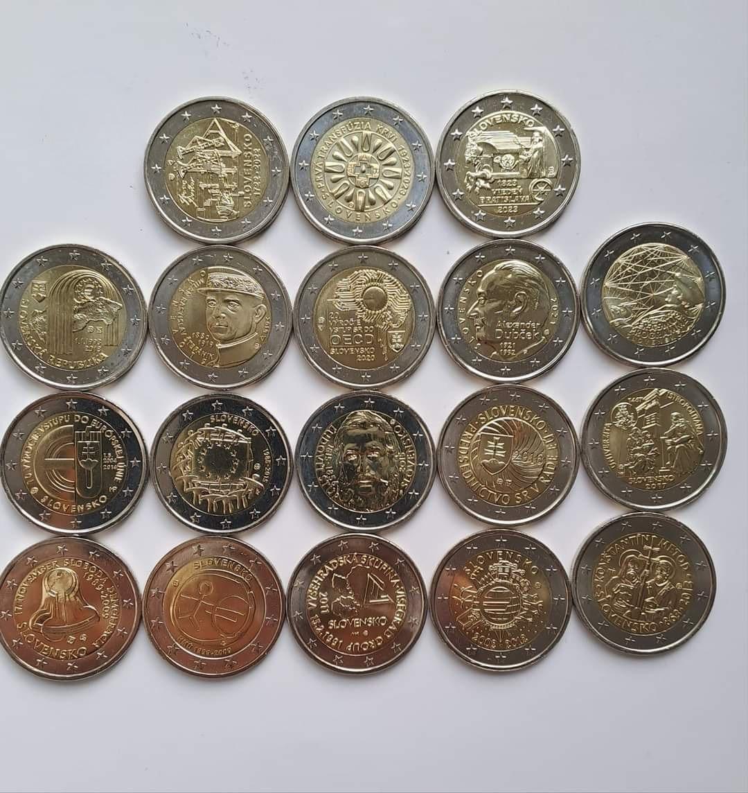 Slovensko! kompletná séria 2€ pamätných mincí 18 Kusov 2009 - 2023 UNC - Zberateľstvo