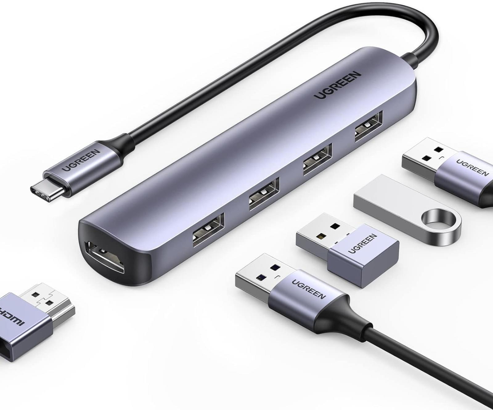 USB C rozbočovač na 4 x USB 1x HDMI - Komponenty pre PC