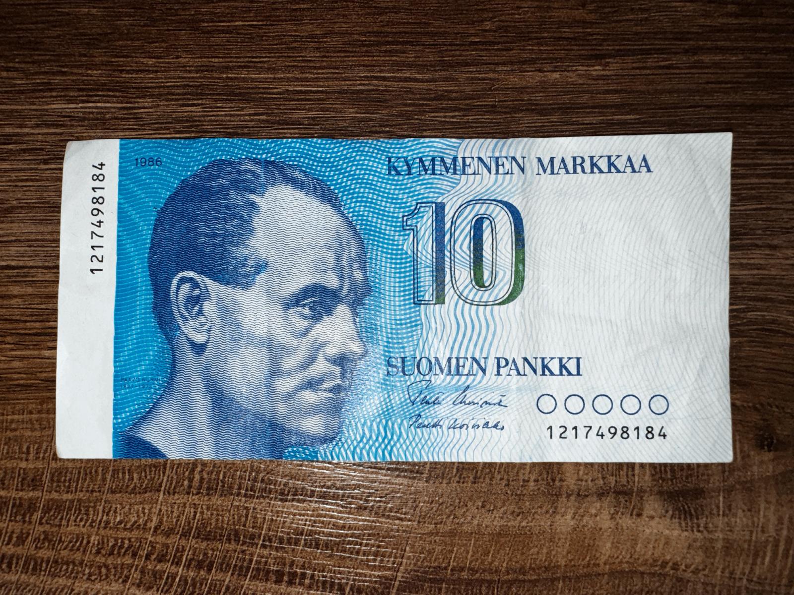 FINSKO, 10 Markkaa 1986, stav obeh - JEDINA NA AUKRO!!! - Bankovky