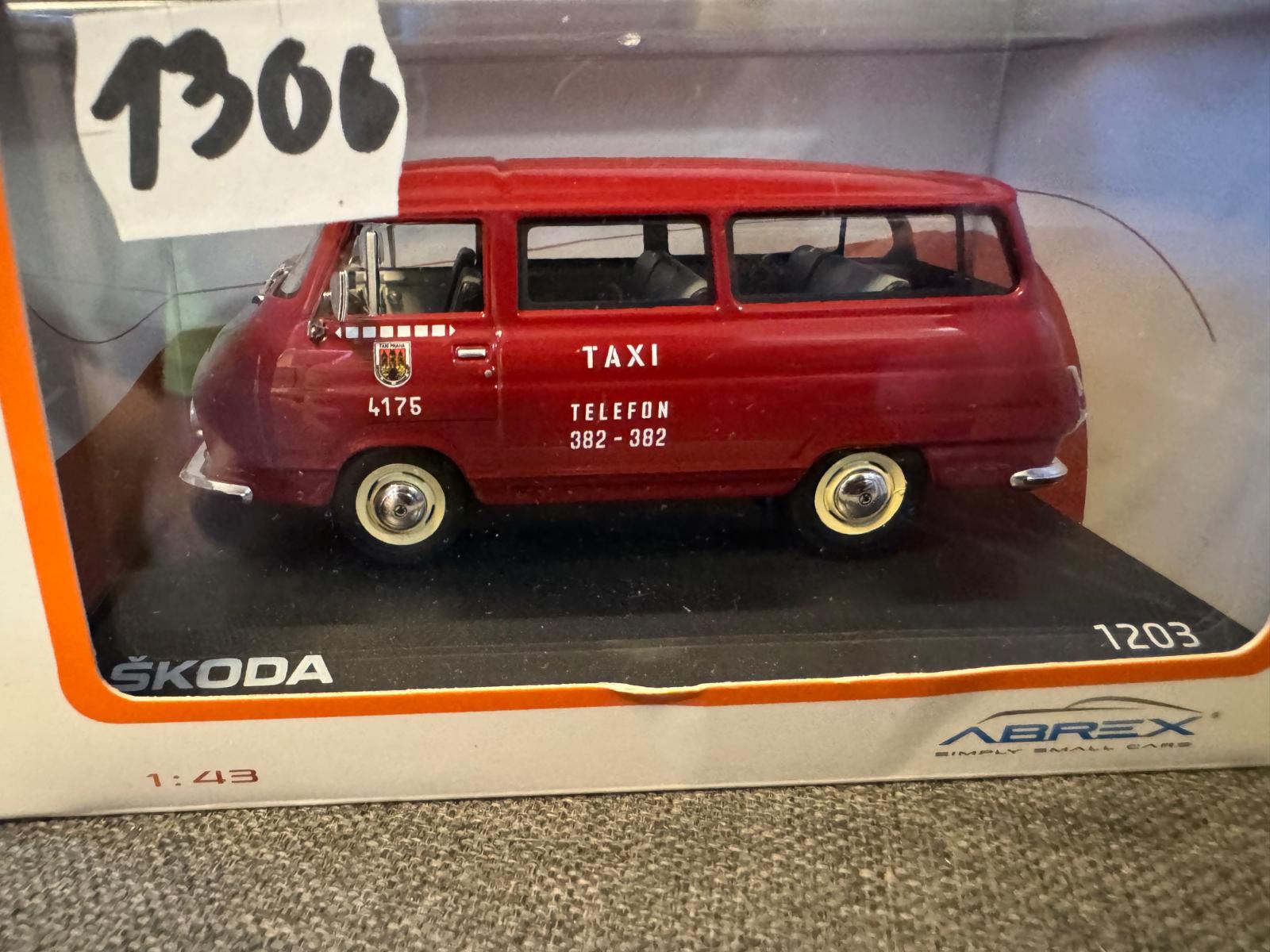 Škoda 1203 taxi rubínová 1:43 Abrex - Modely automobilov