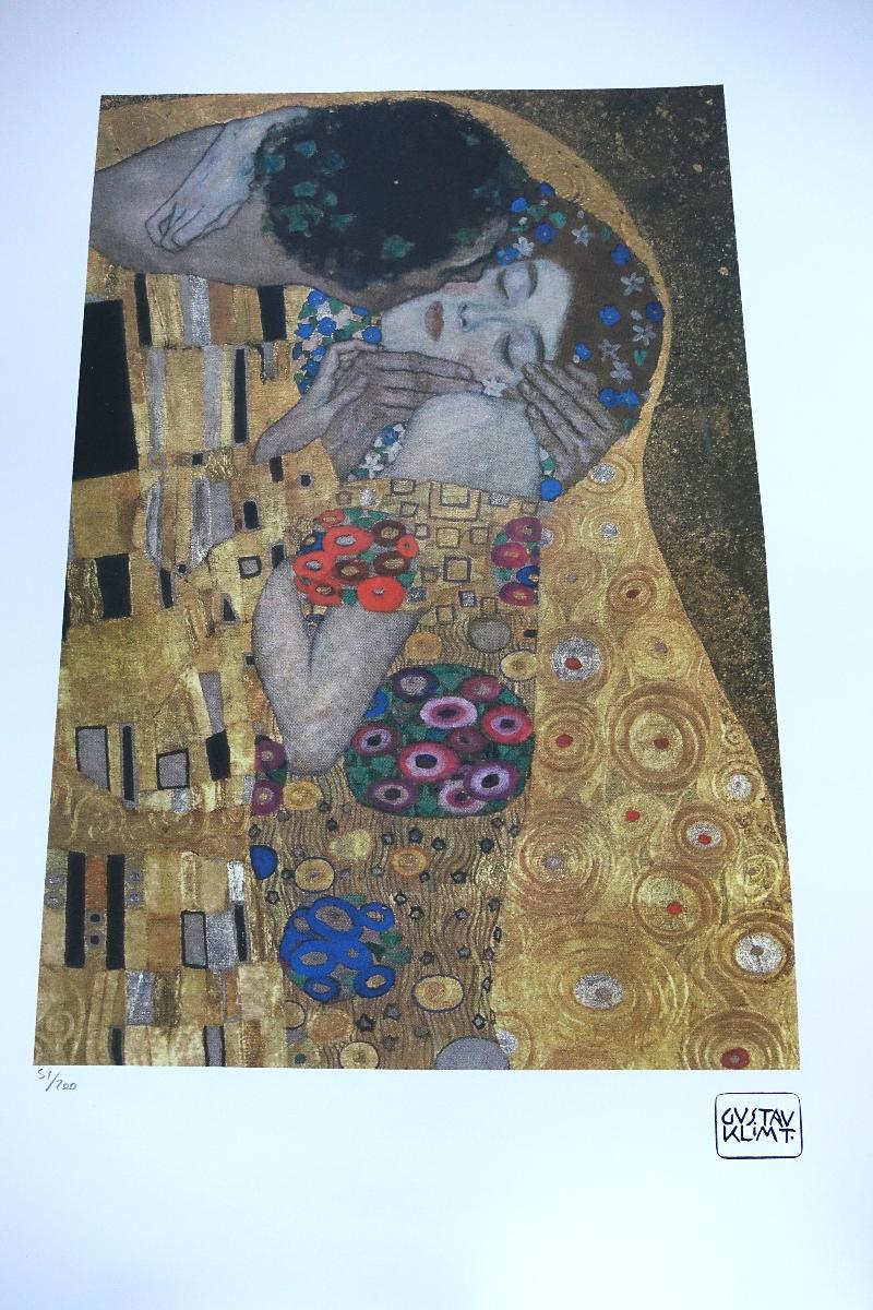 Gustav Klimt - Bozk s certifikátom - Výtvarné umenie