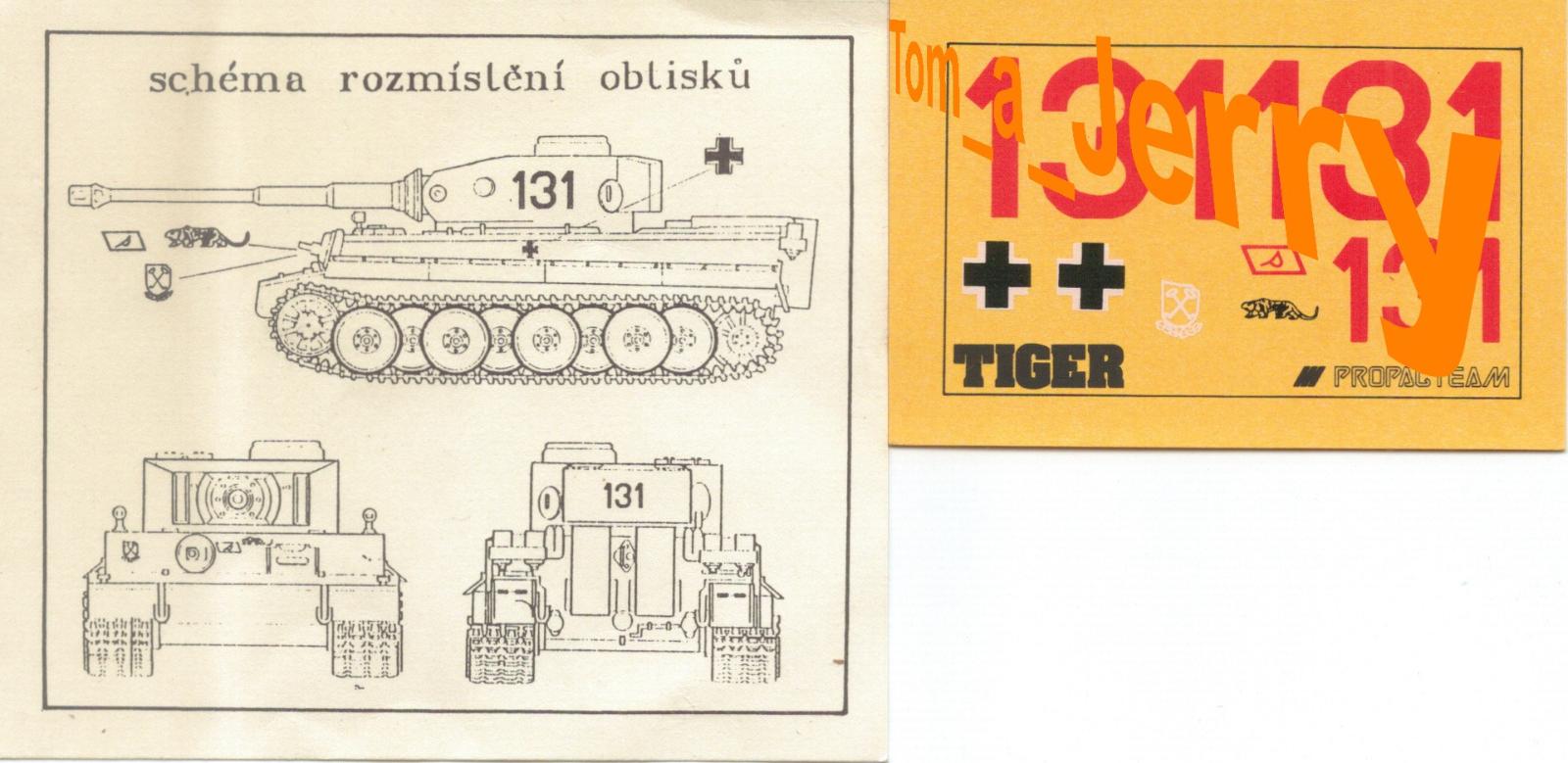 Obtlačky Pz.Kpfw. VI Tiger 1/35 Propagteam - Modely vojenských vozidiel