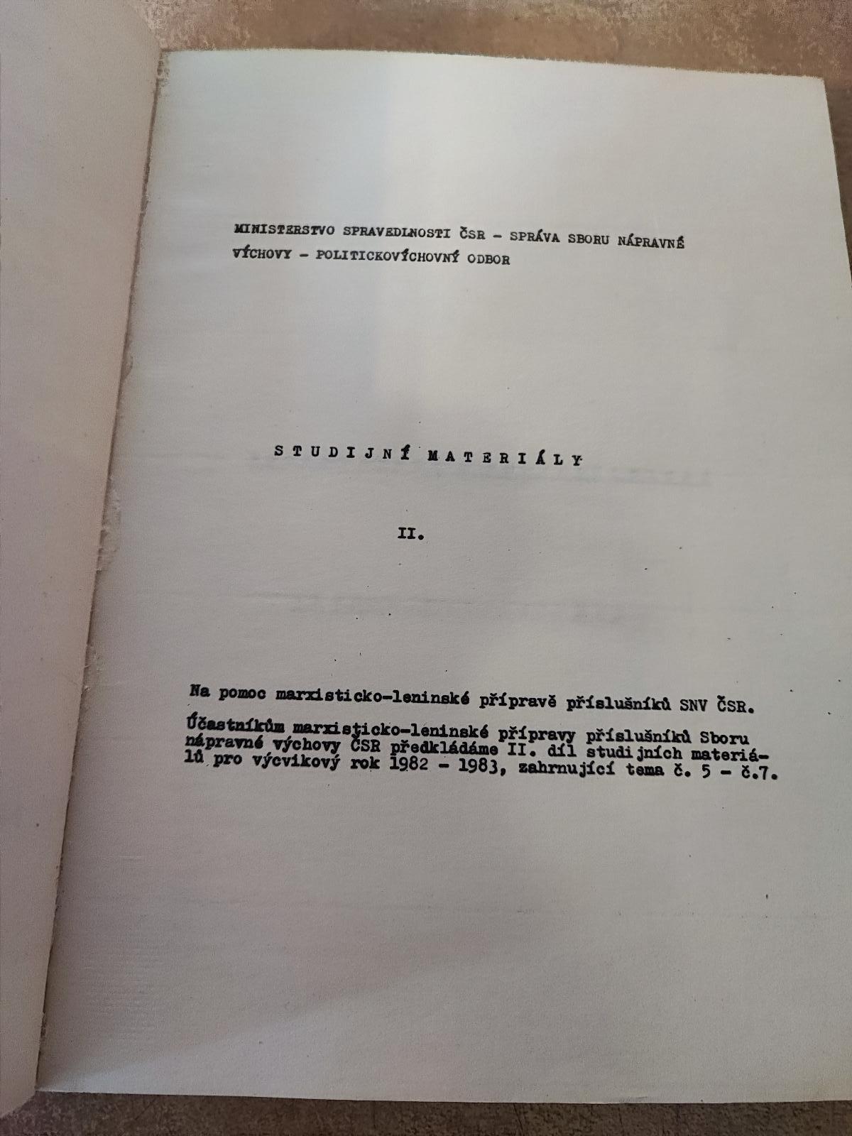 Ministerstvo spravodlivosti 1982/1983, 2'Študijné materiály - Knihy