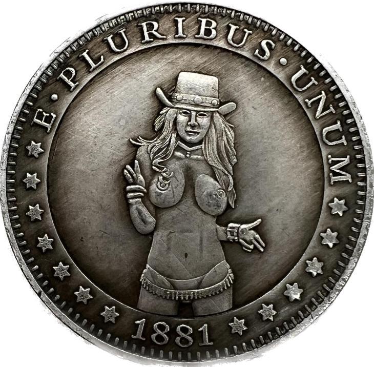 E Pluribus Unum - Medaila s dievčaťom One Dollar 1881 - Numizmatika