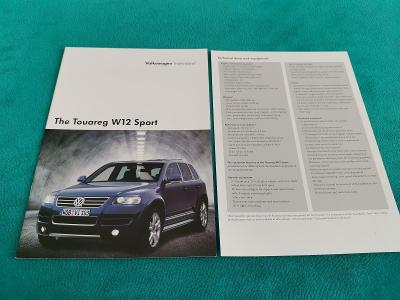 Prospekt Volkswagen Touareg W12 Sport (9/2004), 12+2 strany, anglicky
