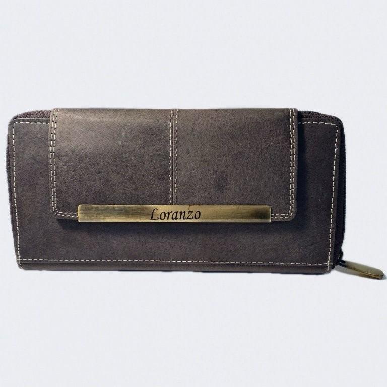 Veľká kožená peňaženka LORANZO - hnedá - Módne doplnky