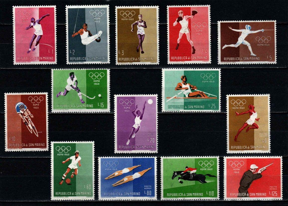 ** SAN MARINO: Séria Letná olympiáda RÍM 1960 (I), kat. 3,- Mi€ - Známky