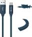Nabíjači kábel USB A/USB C / nylon/ modrý / držiak žralok/Od 1 Kč € |001| - undefined