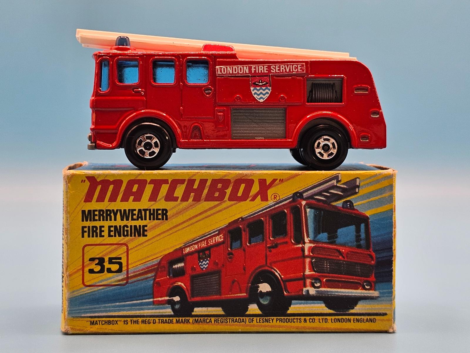 Matchbox Superfast Merryweather Fire Engine No.35A - 1969 - Angličáky (1:64 a menšie)