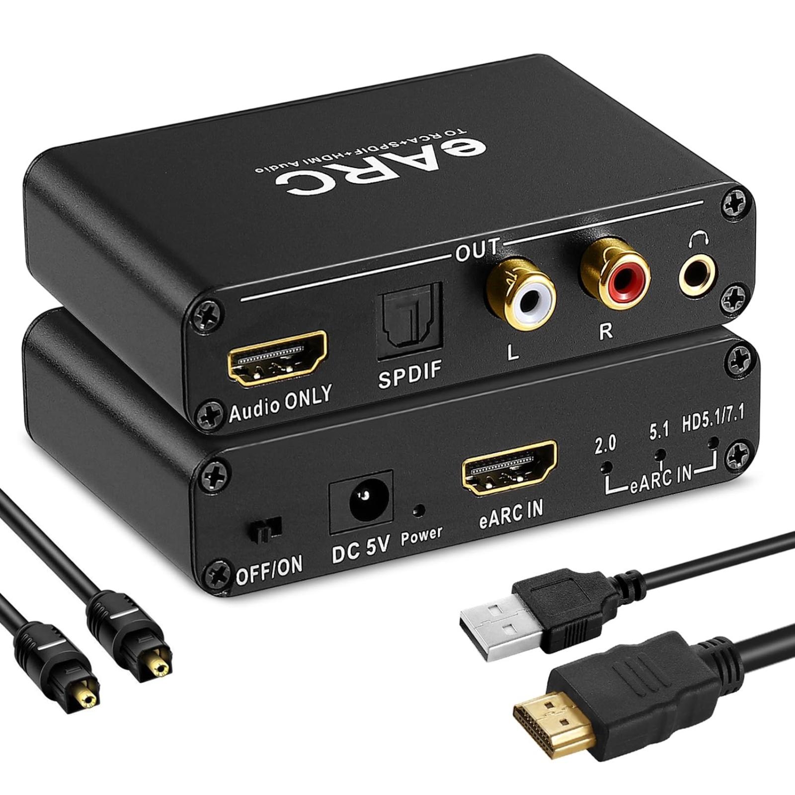🔥 HDMI eARC/ARC Audio Extractor DAC prevodník, Digital to Analog - Elektro