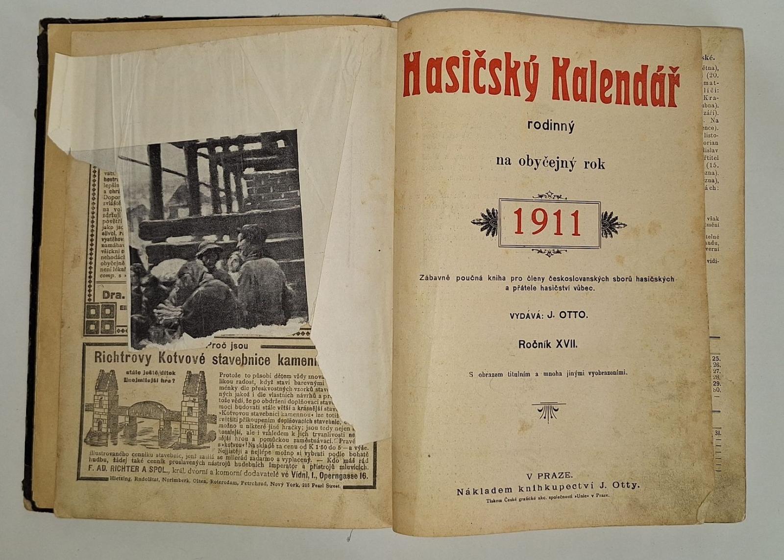 Hasičský kalendár rodinný 1911, pozostalosť - Zberateľstvo