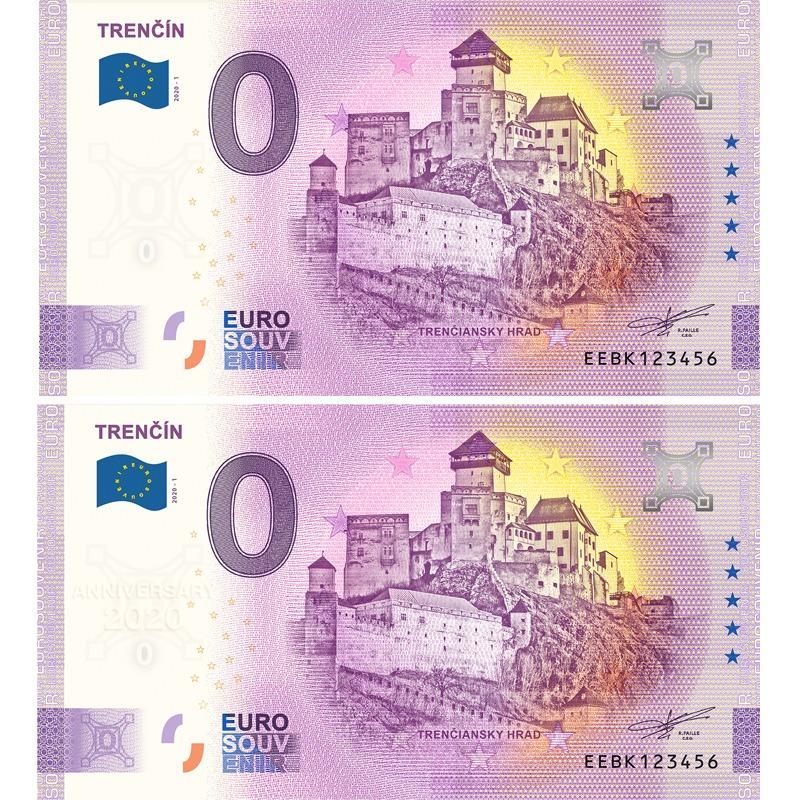 0 Euro Trenčín dotlač 2020 ANNIVERSARY číslo 19410 vydané len 1000 ks - Zberateľstvo