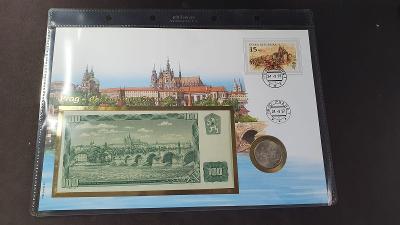 mincovni dopis - RARITA - 100 kcs 1961 a minca 50 kcs 1986 - Praha