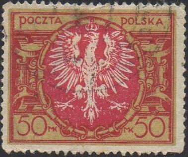 Poľsko 1921 Mi: PL 172 Séria: Orol na veľkom barokovom štíte (25-200 Mk - Známky